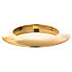 Candle holder plate in gold-plated brass with raised edge s2