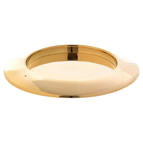 Candle holder plate with raised edge in gold plated brass 1