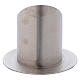 Cylinder-shaped candle holder in satinised silver-plated brass s3