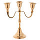 Candle tree with 3 flames in gold-plated brass s1