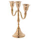 Candelabra for three lite gold plated brass s2