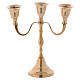 Candelabra for three lite gold plated brass s3