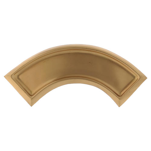 Arch-shaped candle holder plate in matt gold-plated brass 1