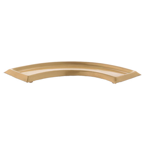 Arch-shaped candle holder plate in matt gold-plated brass 2