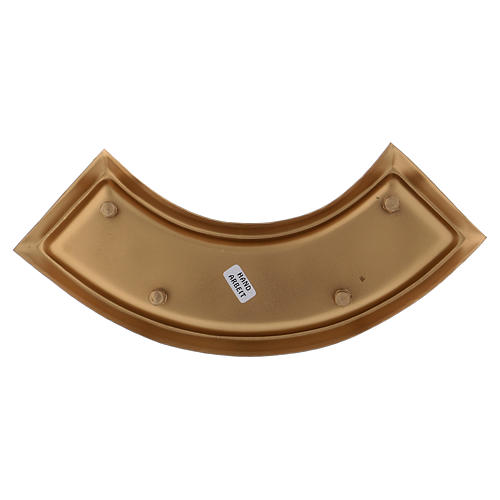 Arch-shaped candle holder plate in matt gold-plated brass 3