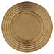 Candle holder plate with ringed edge in matt gold-plated brass s1