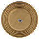 Candle holder plate with ringed edge in matt gold-plated brass s3