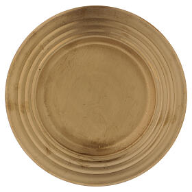 Matte gold plated brass candle holder plate with concentric circles