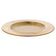 Matte gold plated brass candle holder plate with concentric circles s2