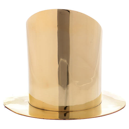 Cylinder-shaped candle holder in glossy gold-plated brass diam. 8 cm 3