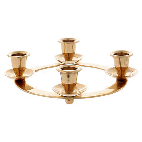 Crown-shaped Advent candleholder in gold-plated brass