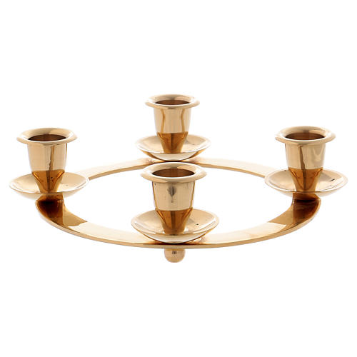 Crown-shaped Advent candleholder in gold-plated brass 1
