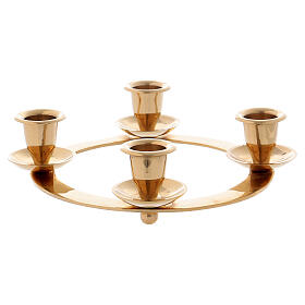 Crown shaped Advent candelabra in gold plated brass