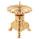 Elegant classic candlestick with spike gold plated brass s2