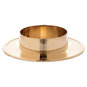 Simple candlestick in gold plated brass d. 3 in