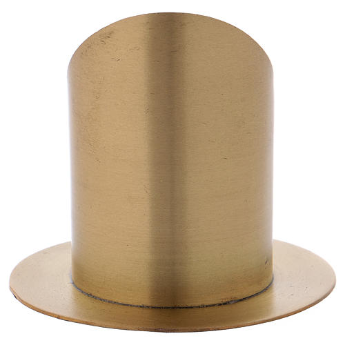 Cylinder-shaped candle holder in matt gold-plated brass diam. 7 cm 3