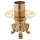 Tripod candle holder in gold-plated brass s2