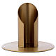 Tube-shaped candle holder with opening in matt gold-plated brass s1