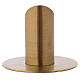 Tube-shaped candle holder with opening in matt gold-plated brass s3