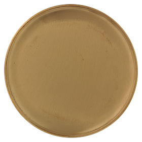 Candle holder plate in matt gold-plated brass 17 cm