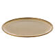 Candle holder plate matte gold plated brass 6 3/4 in s2