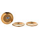 Kit of 3 candle holder plates gold plated brass 1 3/4 in s2