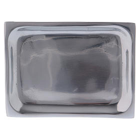 Assiette rectangulaire porte-bougie aluminium nickelé
