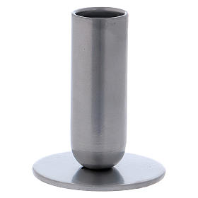 Tube-shaped candle holder in nickel-plated iron 8 cm