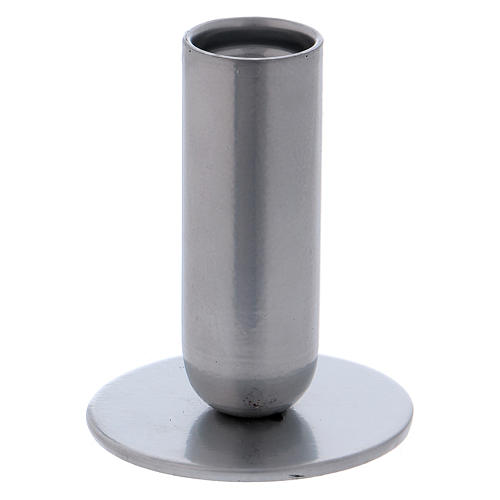 Tube-shaped candle holder in nickel-plated iron 8 cm 1