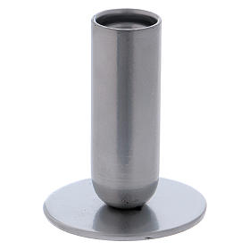 Portacandela tubolare ferro nichelato 8 cm