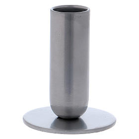 Portacandela tubolare ferro nichelato 8 cm