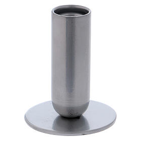 Tubular candlestick in nickel-plated iron 3 in