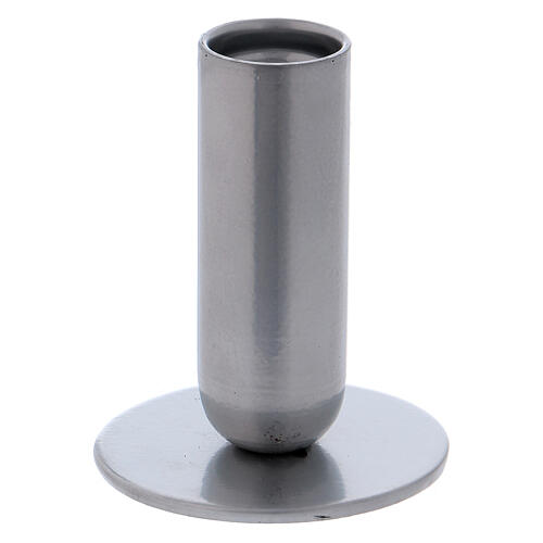 Tubular candlestick in nickel-plated iron 3 in 1