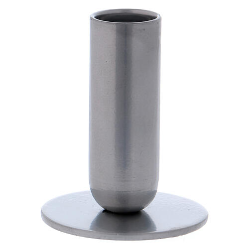 Tubular candlestick in nickel-plated iron 3 in 2