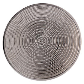 Piattino portacero decori spirale ottone argentato