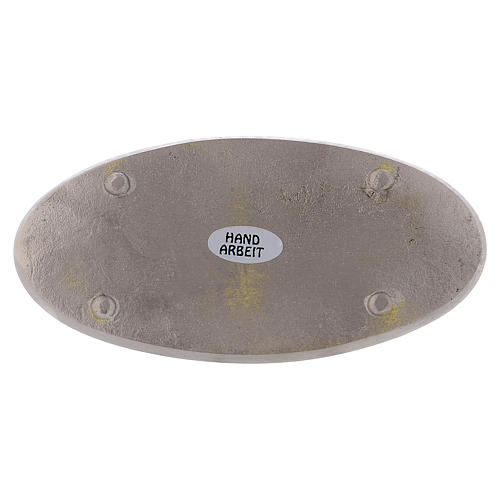 Oval candle holder plate in silver-plated brass 3