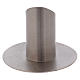 Tube-shaped candle holder with opening in matt silver-plated brass 3 cm s3