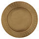 Candle holder plate with worked edge in matt gold-plated brass s1