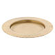Candle holder plate with worked edge in matt gold-plated brass s2