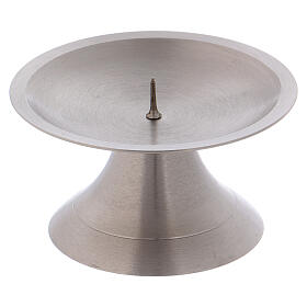 Minimalistic candlestick with spike silver-plated brass