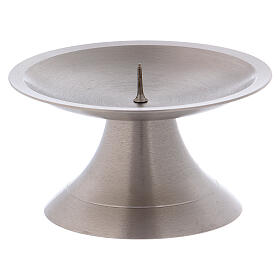 Minimalistic candlestick with spike silver-plated brass