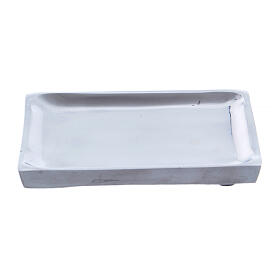 Square candle holder in glossy silver-plated brass 11 cm