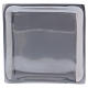Square candle holder in glossy silver-plated brass 11 cm s1