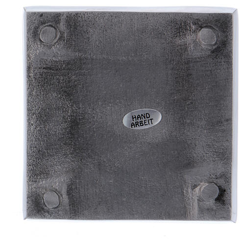 Portacandela quadrato ottone argentato lucido 11 cm 3