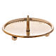 Candle holder plate in gold-plated brass with decoration and jag s1