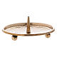 Candle holder plate in gold-plated brass with decoration and jag s2