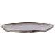 Oval candle holder in matt silver-plated brass 12 cm s2