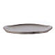 Oval candle holder in matt silver-plated brass 12 cm s1