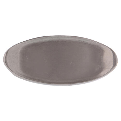 Castiçal oval latão prateado opaco 12 cm 1