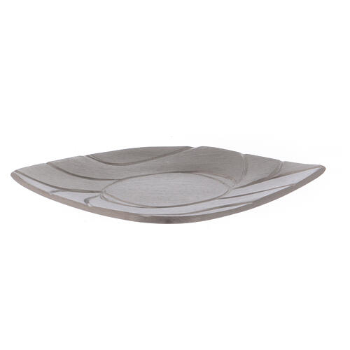Portavela estilo moderno con entalladuras latón plateado 1